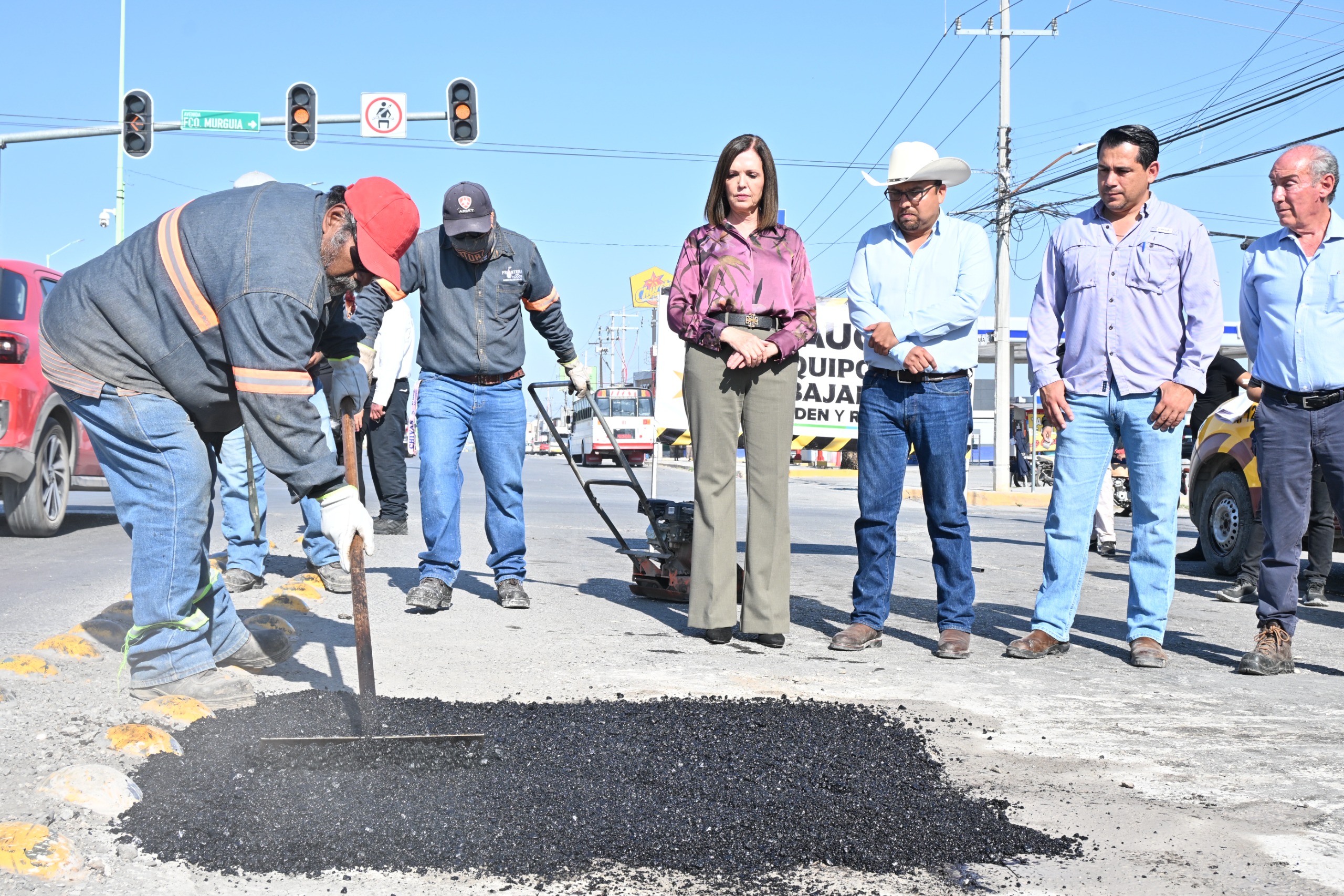 Frontera avanza a pasos de gigante con bacheo en el bulevar Ejército Mexicano: Sari Pérez