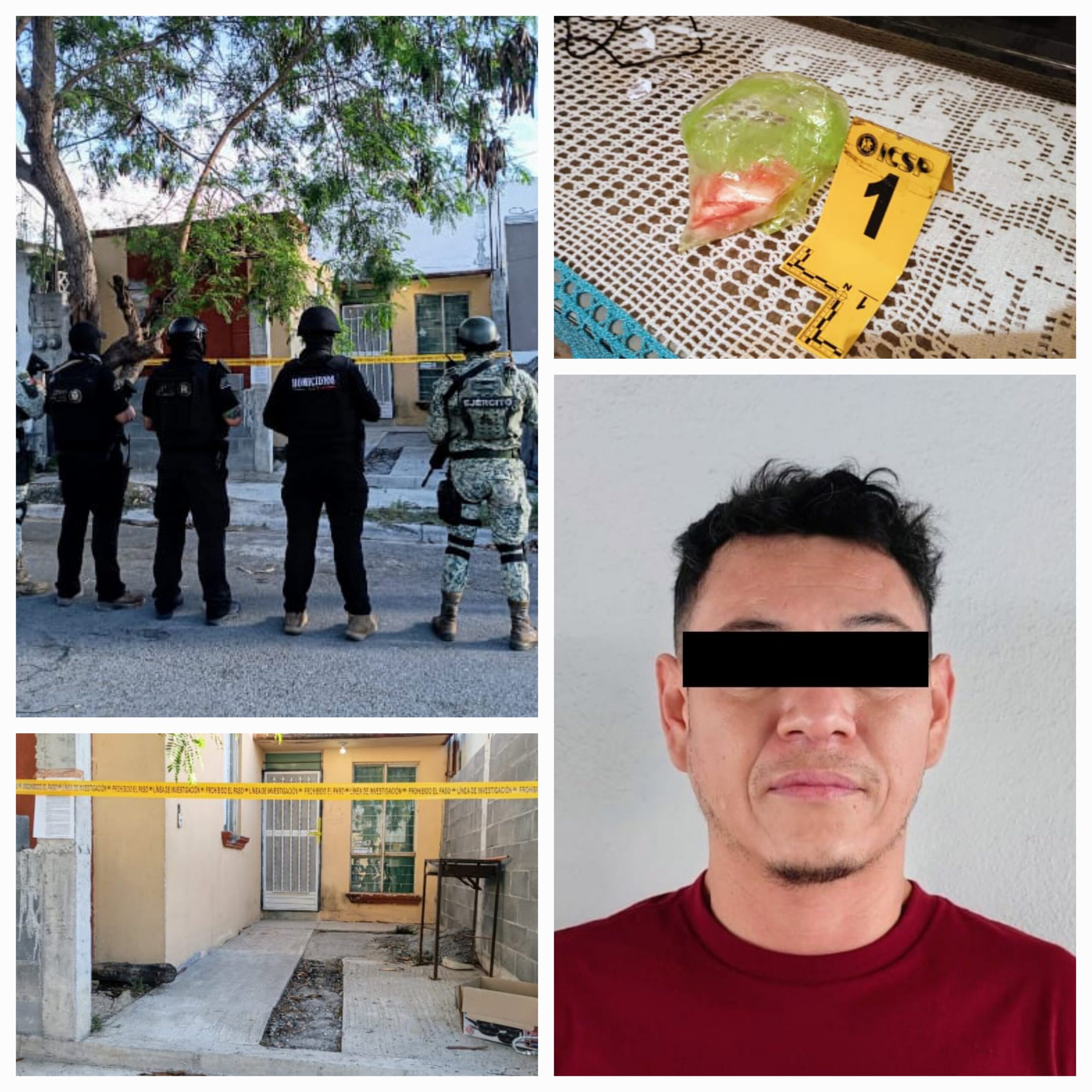 Cateo en Guadalupe deja un detenido y aseguramiento de droga y arma de fuego