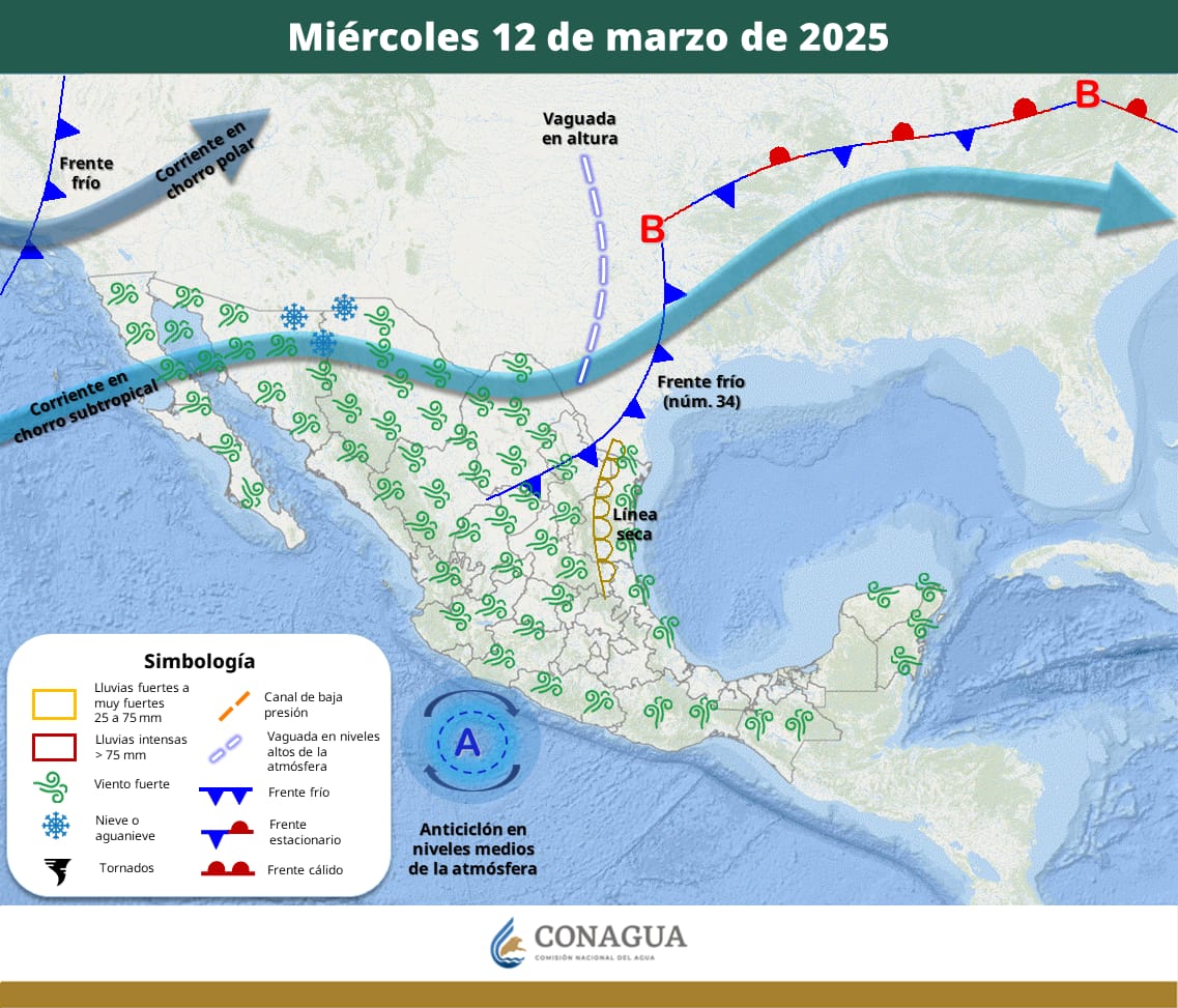 Frente Frío #34 provocará fuertes rachas de viento en Coahuila