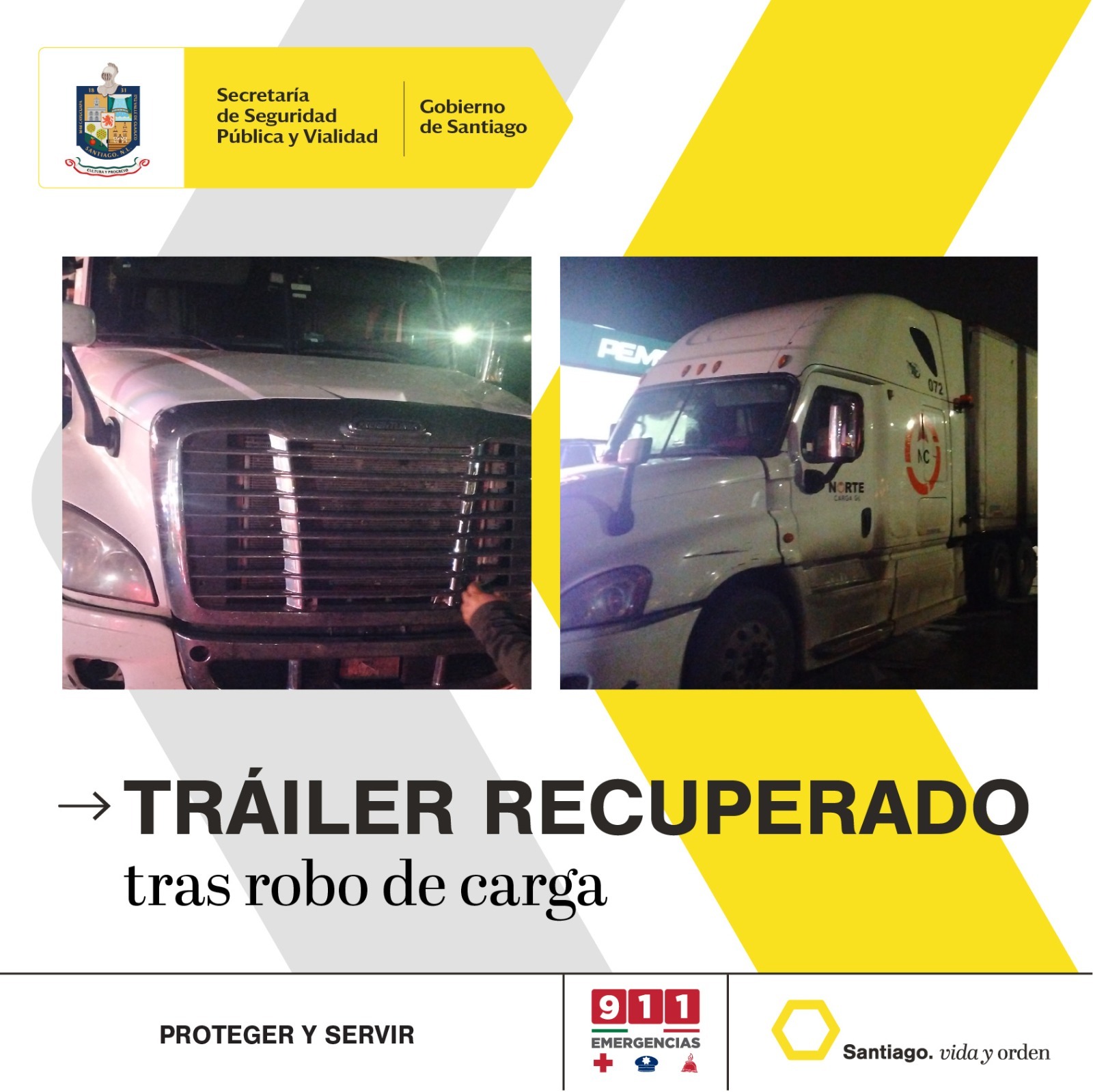 Roban cerca de 3 mil cajas de galletas de un tráiler, tras retener a chofer; Policía de Santiago localiza la unidad Roban cerca de 3 mil cajas de galletas de un tráiler, tras retener a chofer; Policía de Santiago localiza la unidad