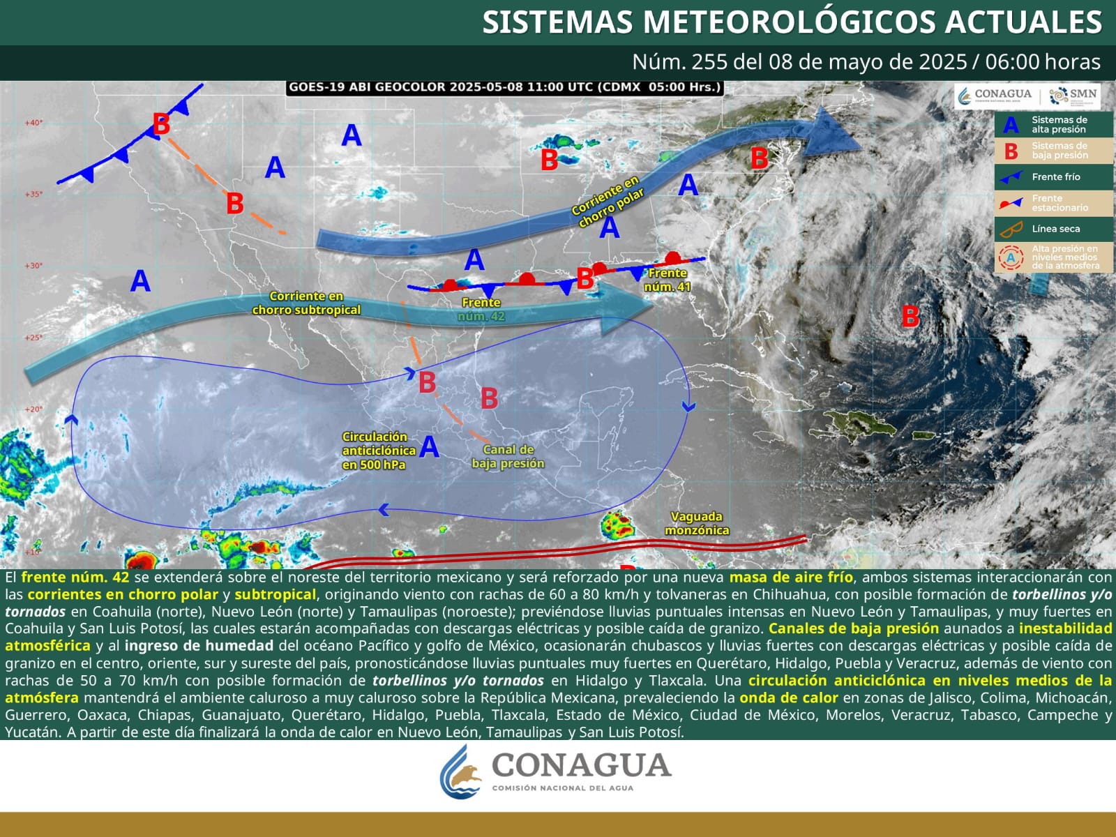 Se prevén lluvias y vientos fuertes con posible formación de torbellinos y tornados en la Región Norte Se prevén lluvias y vientos fuertes con posible formación de torbellinos y tornados en la Región Norte