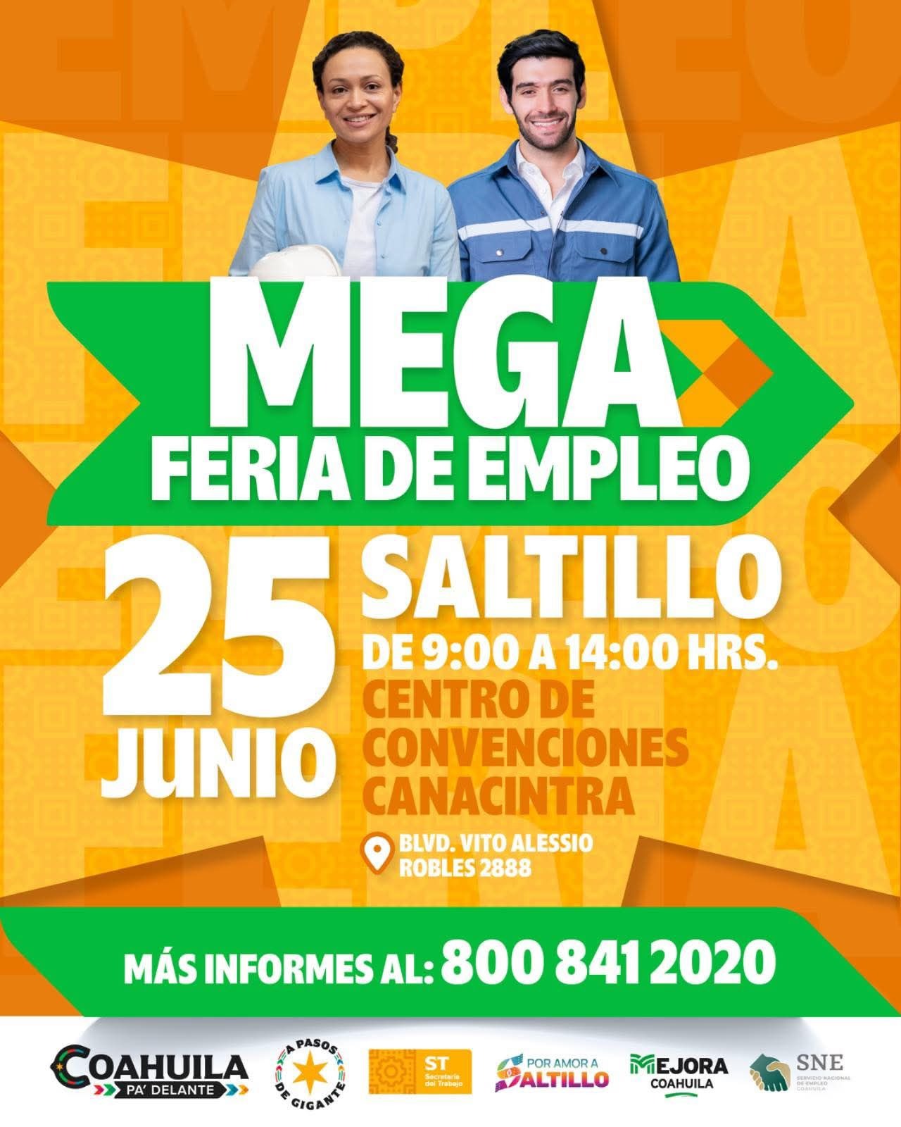 Realizarán Mega Feria de Empleo en Saltillo Realizarán Mega Feria de Empleo en Saltillo