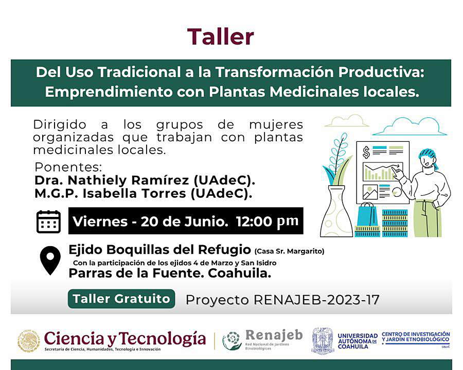 Impartirá CIJE de la UAdeC Taller para Fortalecer el Emprendimiento con Plantas Medicinales Impartirá CIJE de la UAdeC Taller para Fortalecer el Emprendimiento con Plantas Medicinales
