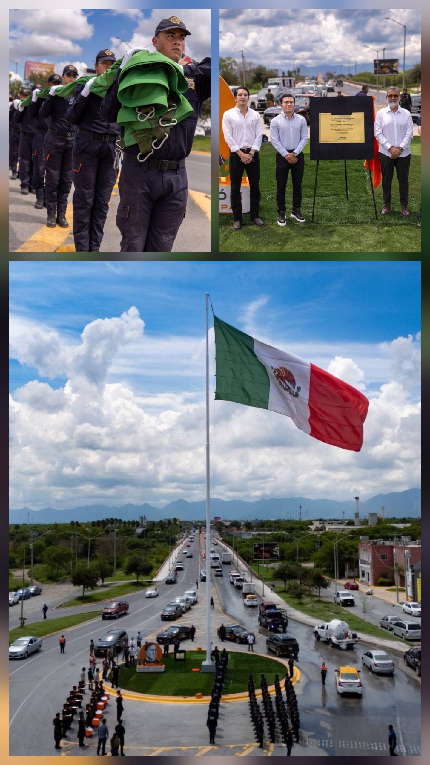 Juárez conmemora 215 Aniversario de la Independencia de México con develación de placa e izamiento del Asta Bandera Monumental