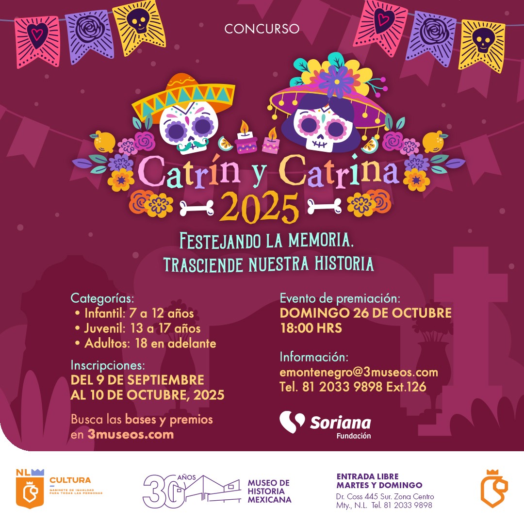 Invitan a participar en el Concurso Catrín y Catrina 2025 Invitan a participar en el Concurso Catrín y Catrina 2025