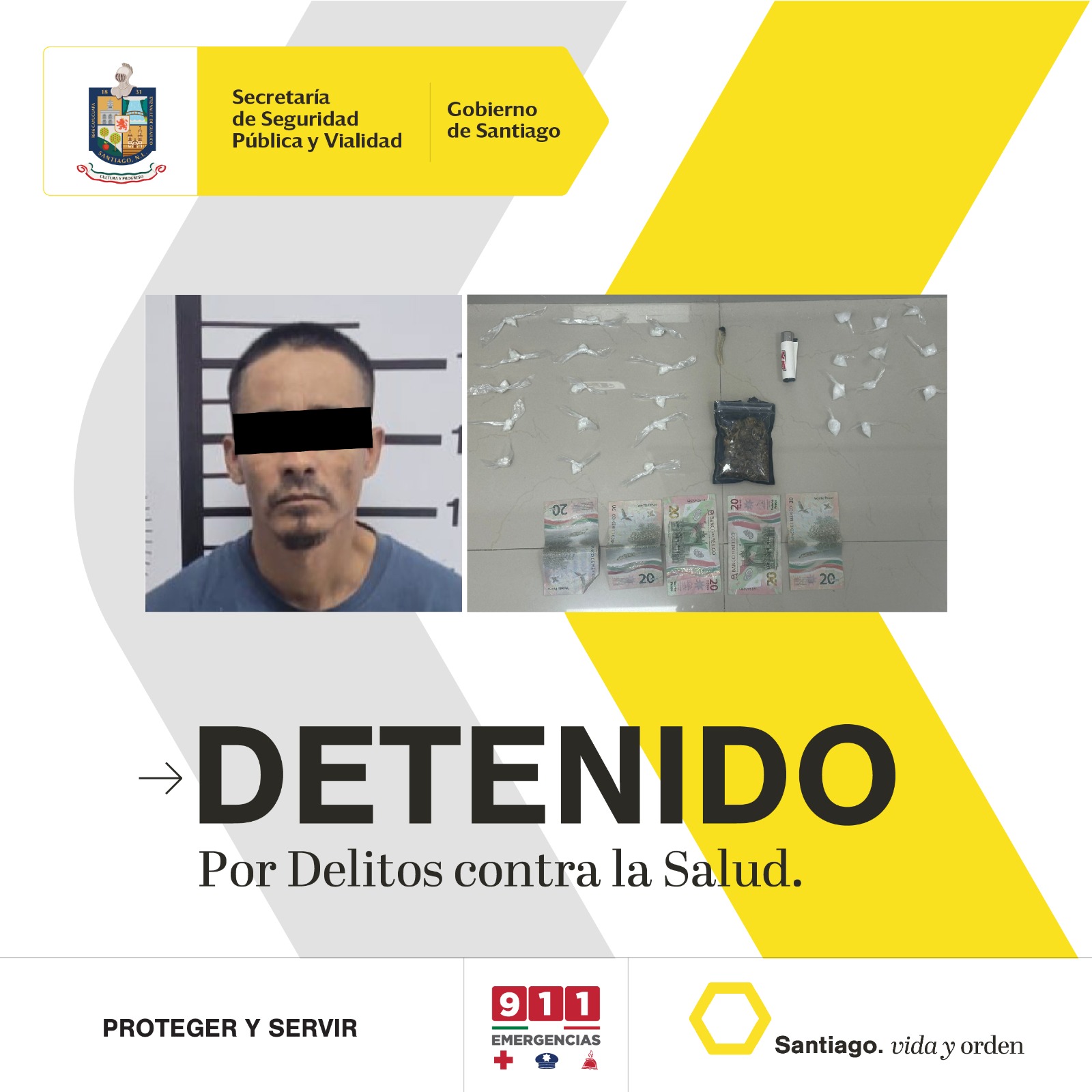 Policía de Santiago detiene a un hombre por delitos contra la salud Policía de Santiago detiene a un hombre por delitos contra la salud
