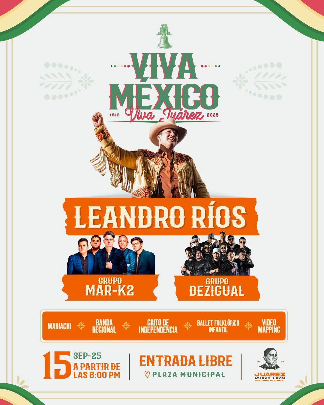 Félix Arratia celebrará el primer Grito de Independencia en Juárez con música y tradición Félix Arratia celebrará el primer Grito de Independencia en Juárez con música y tradición