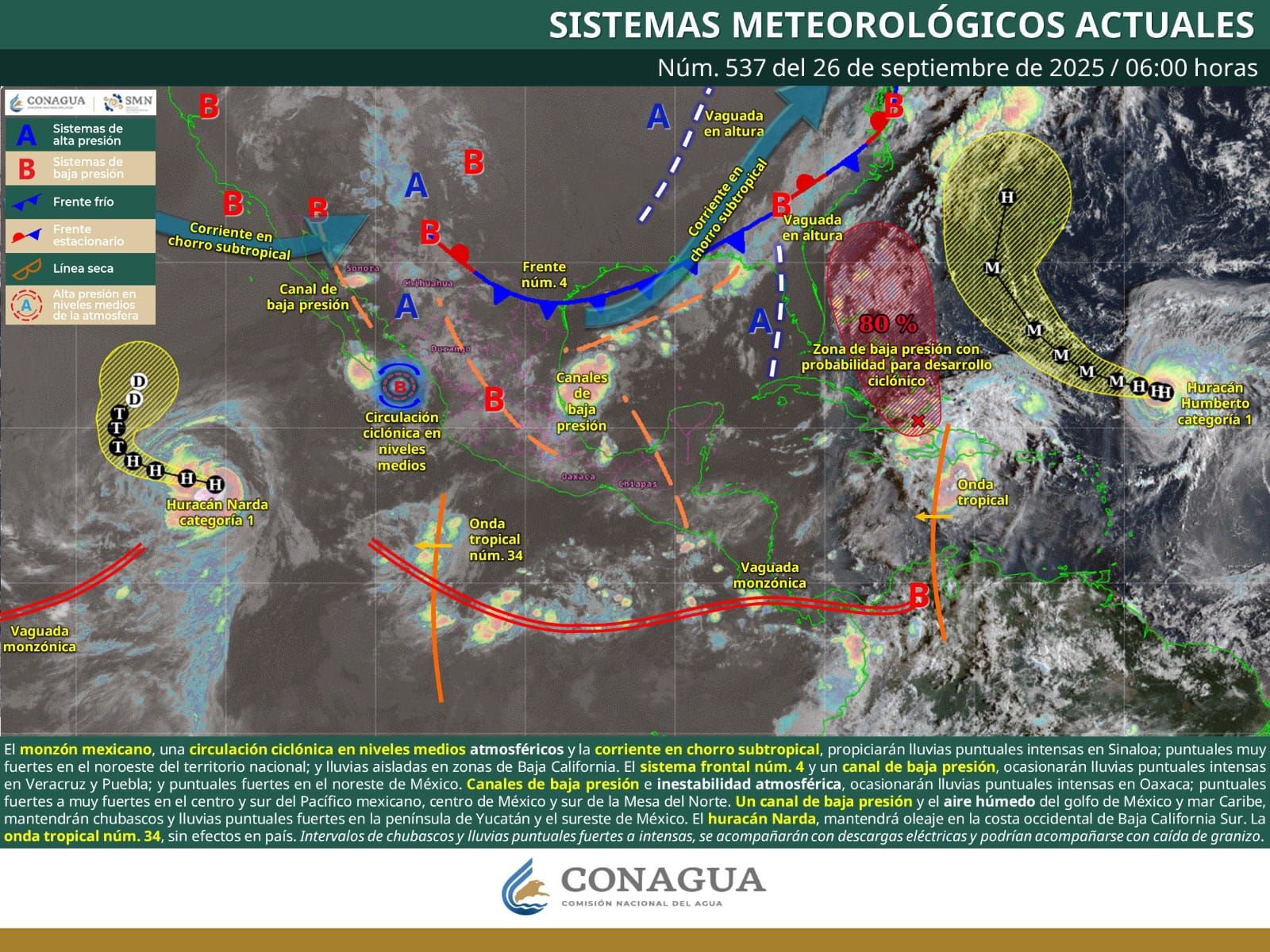 Se esperan lluvias fuertes en Coahuila: Se prevén descargas eléctricas y caída de granizo
