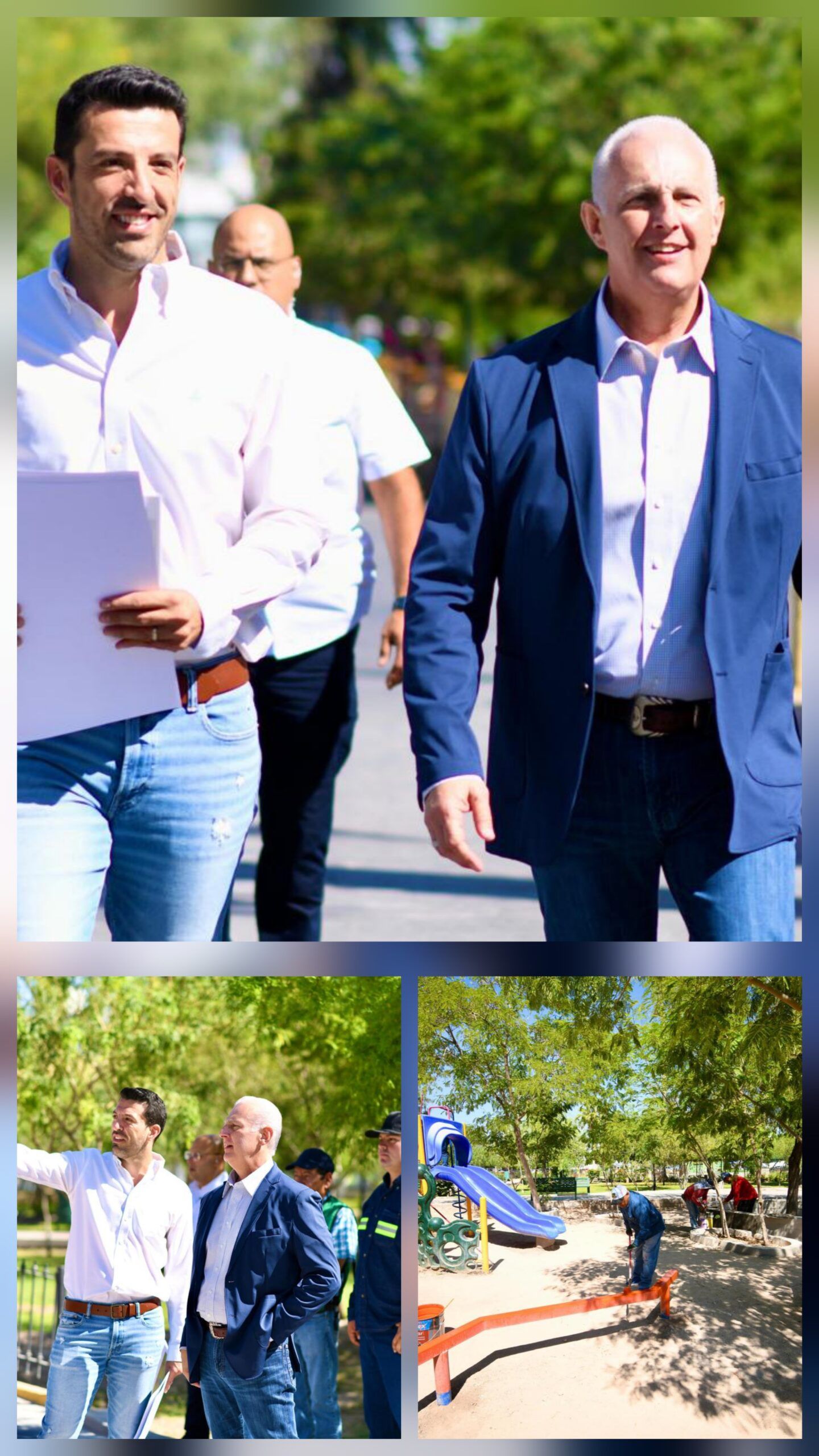 Román Alberto Cepeda González supervisa obras de remodelación y la nueva área de juegos infantiles en la Alameda Zaragoza