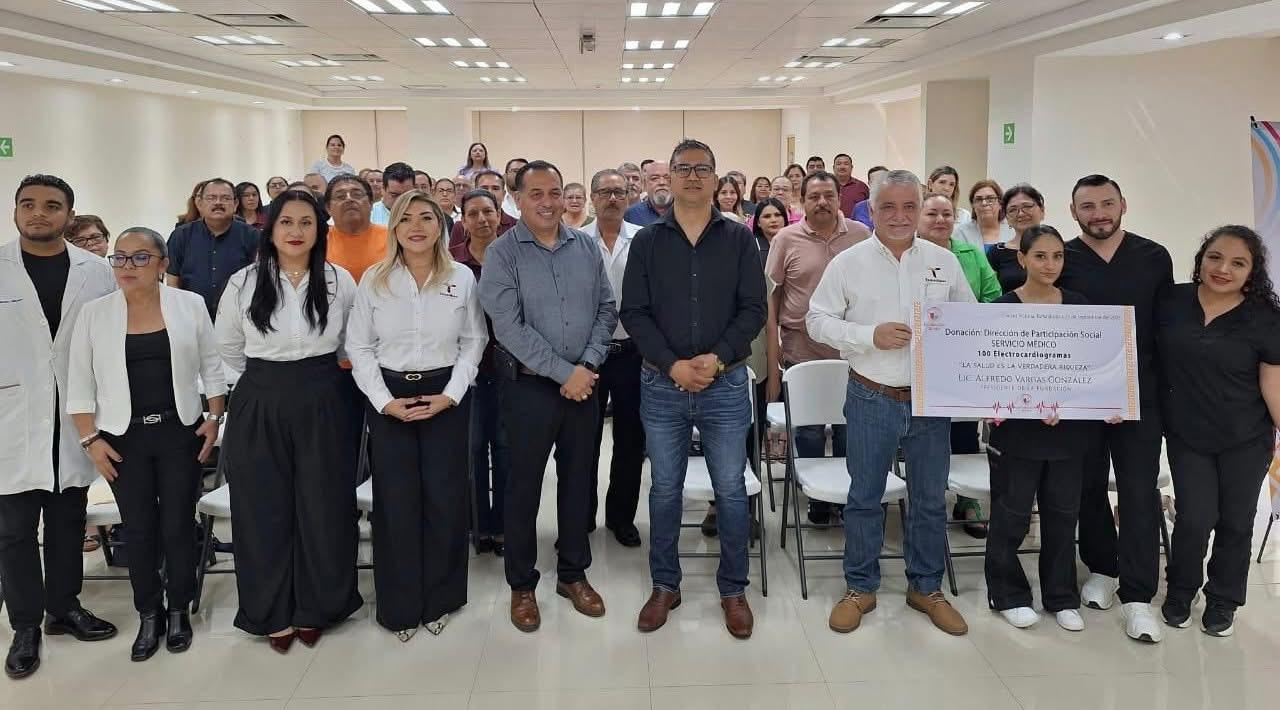Recibe SET donación de 100 electrocardiogramas para trabajadores educativos