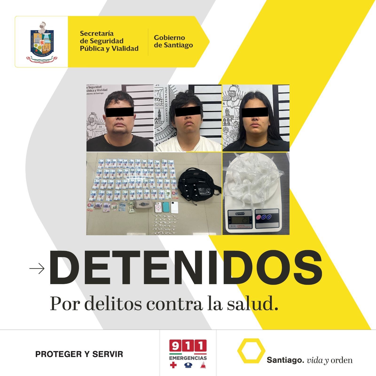 Con apoyo del sistema de videovigilancia, Policía de Santiago detiene a 3 venezolanos por delitos contra la salud e involucrados en cristalazos Con apoyo del sistema de videovigilancia, Policía de Santiago detiene a 3 venezolanos por delitos contra la salud e involucrados en cristalazos