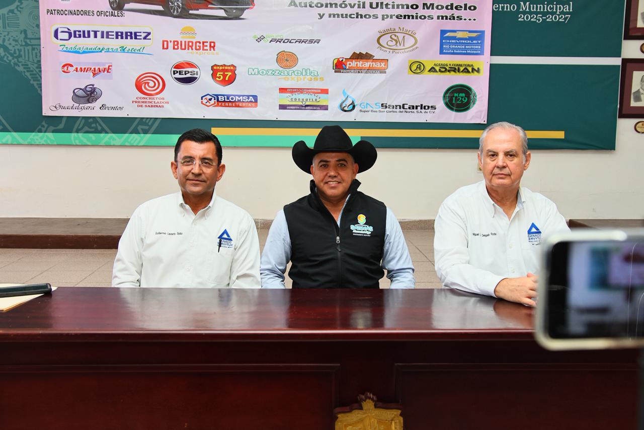 Anuncian alcalde Chano Díaz y CANACO Sabinas el Banquetazo Comercial 2025