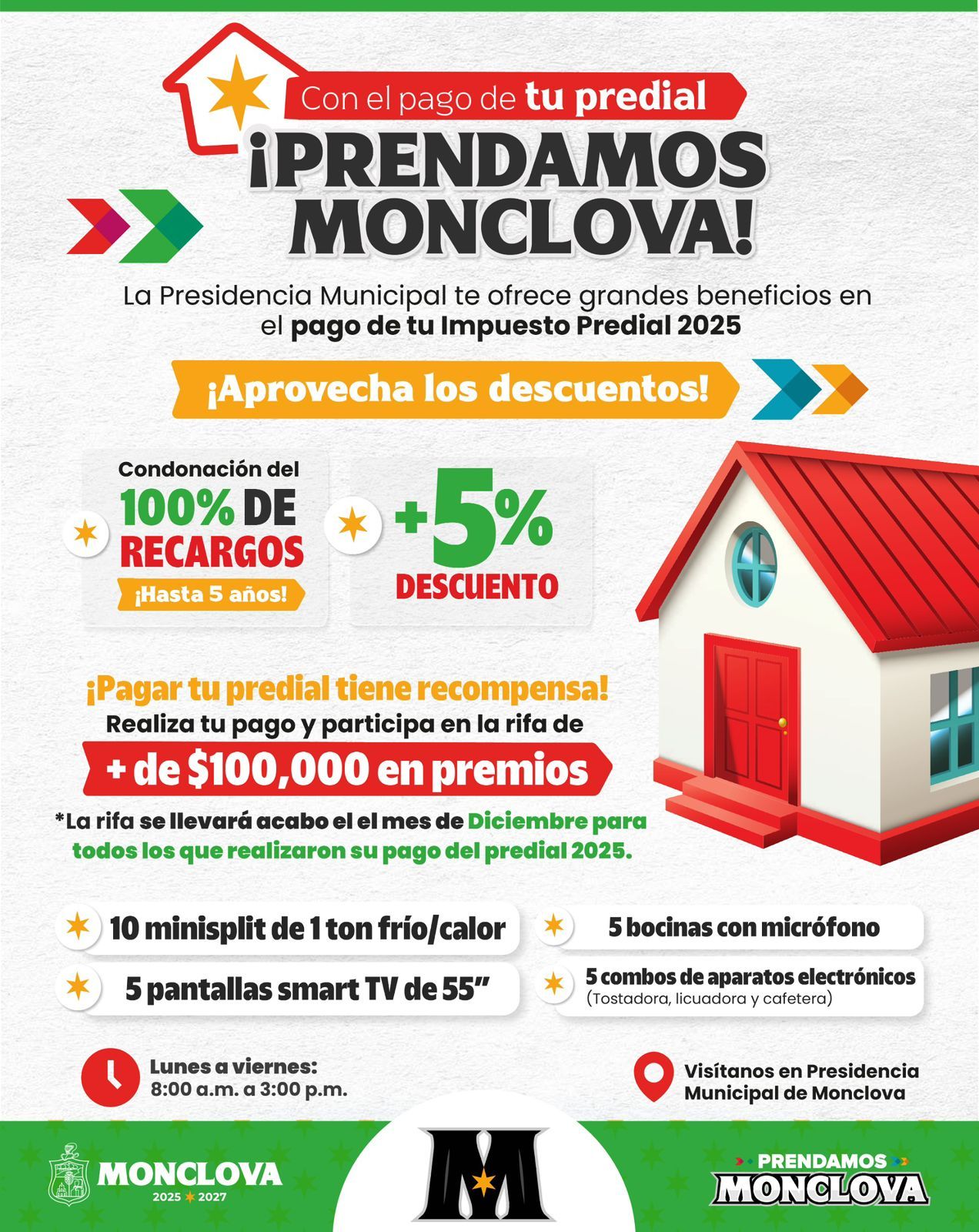 Gobierno Monclova invita aprovechar últimos días de la Campaña del Predial