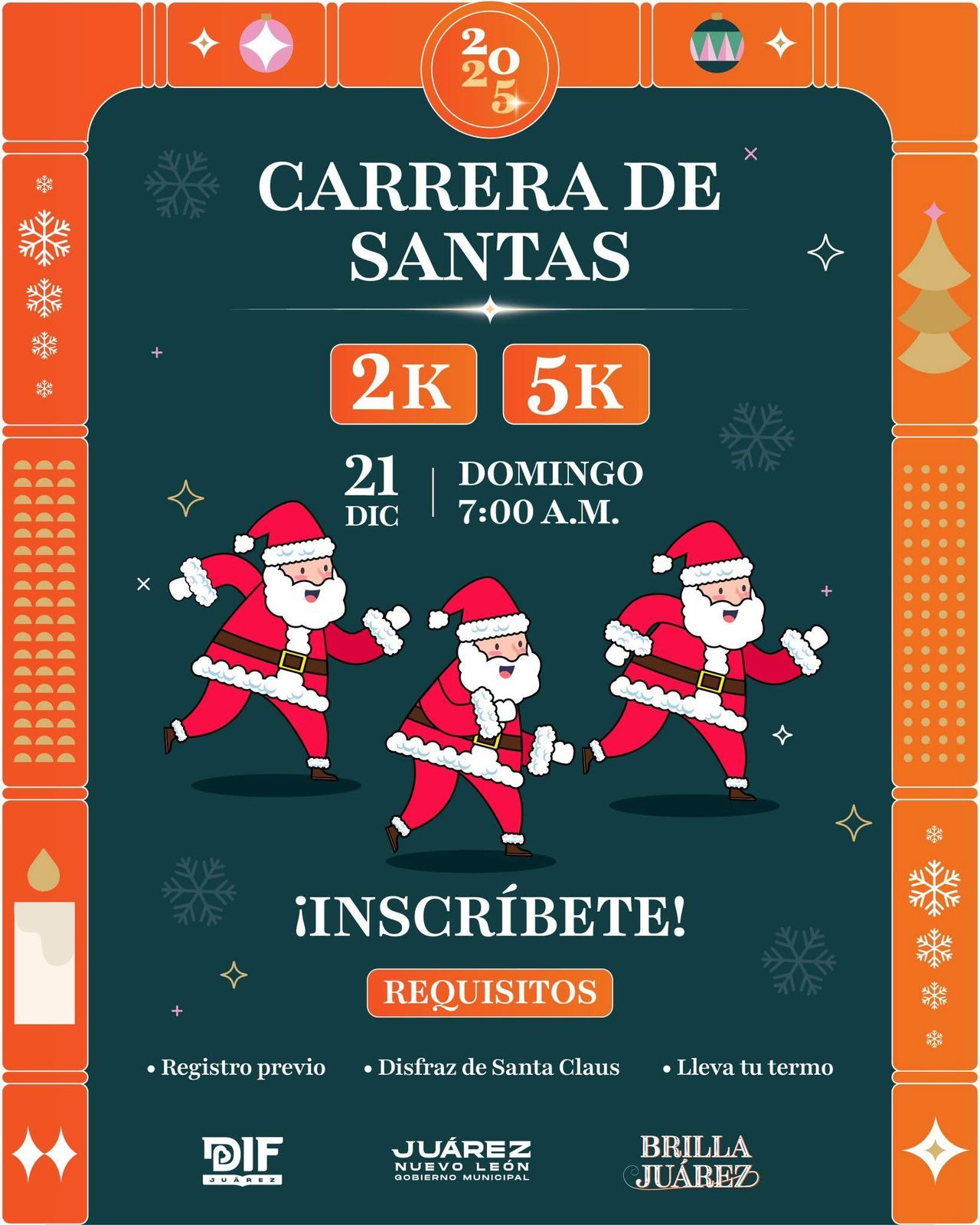 Carrera de Santas llevará el espíritu navideño a calles de Juárez