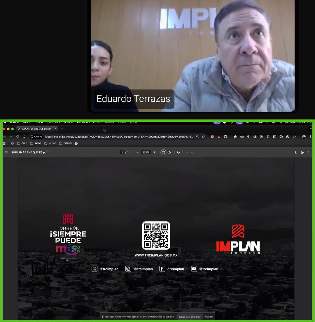 IMPLAN presenta la agenda urbana 2026 para el desarrollo de Torreón