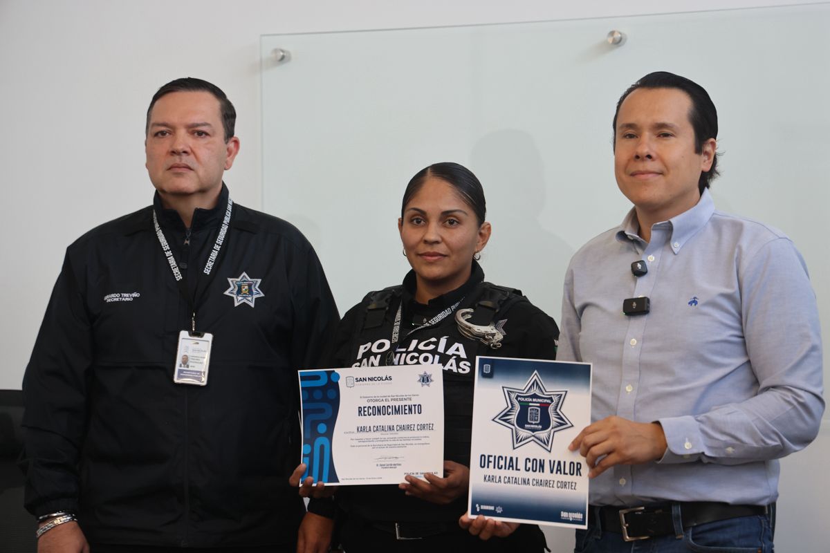 Reconoce Daniel Carrillo a Policía de San Nicolás por destacado desempeño en protocolos para menores