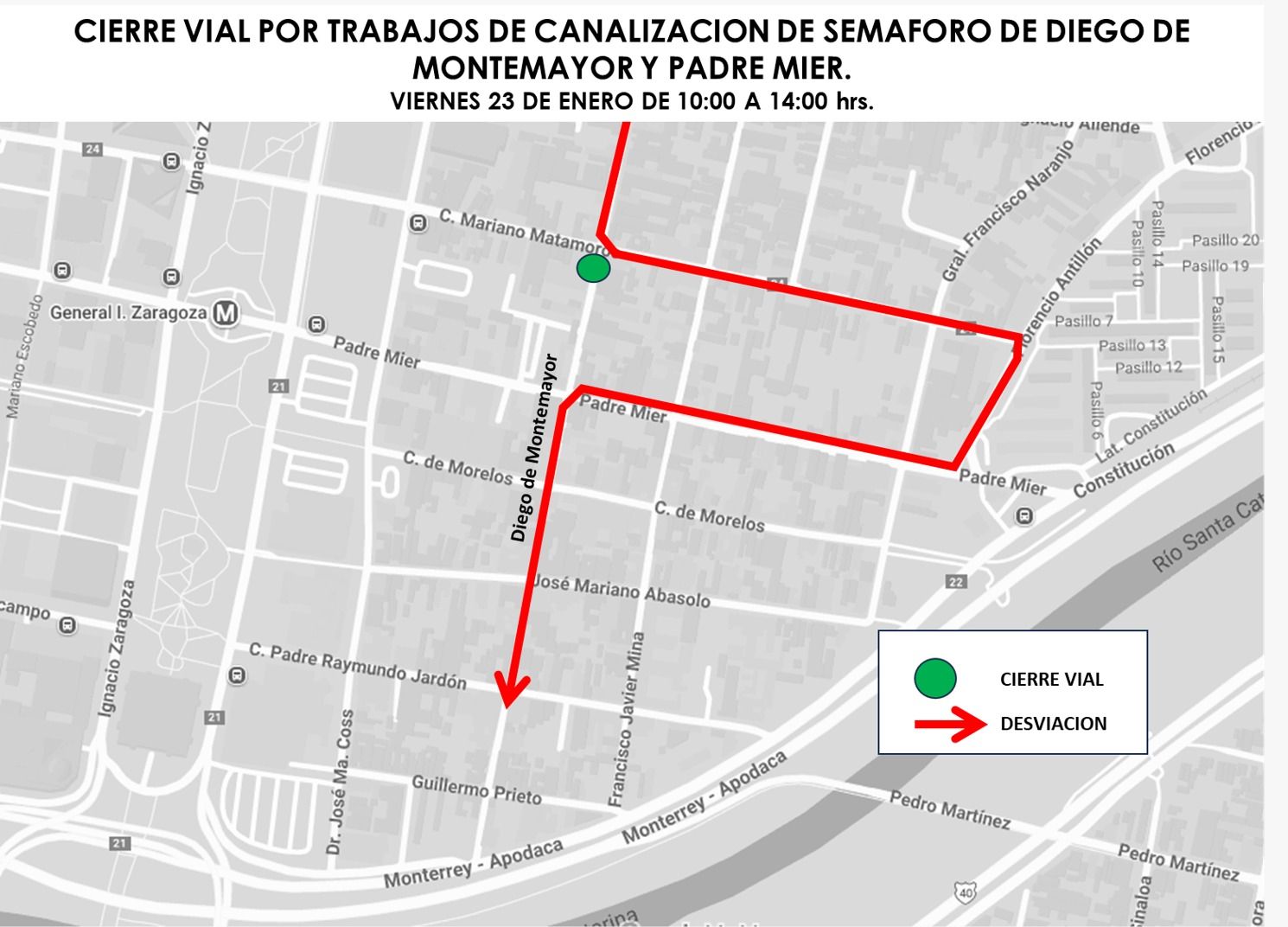 Anuncia Monterrey cierre vial en el Barrio Antiguo