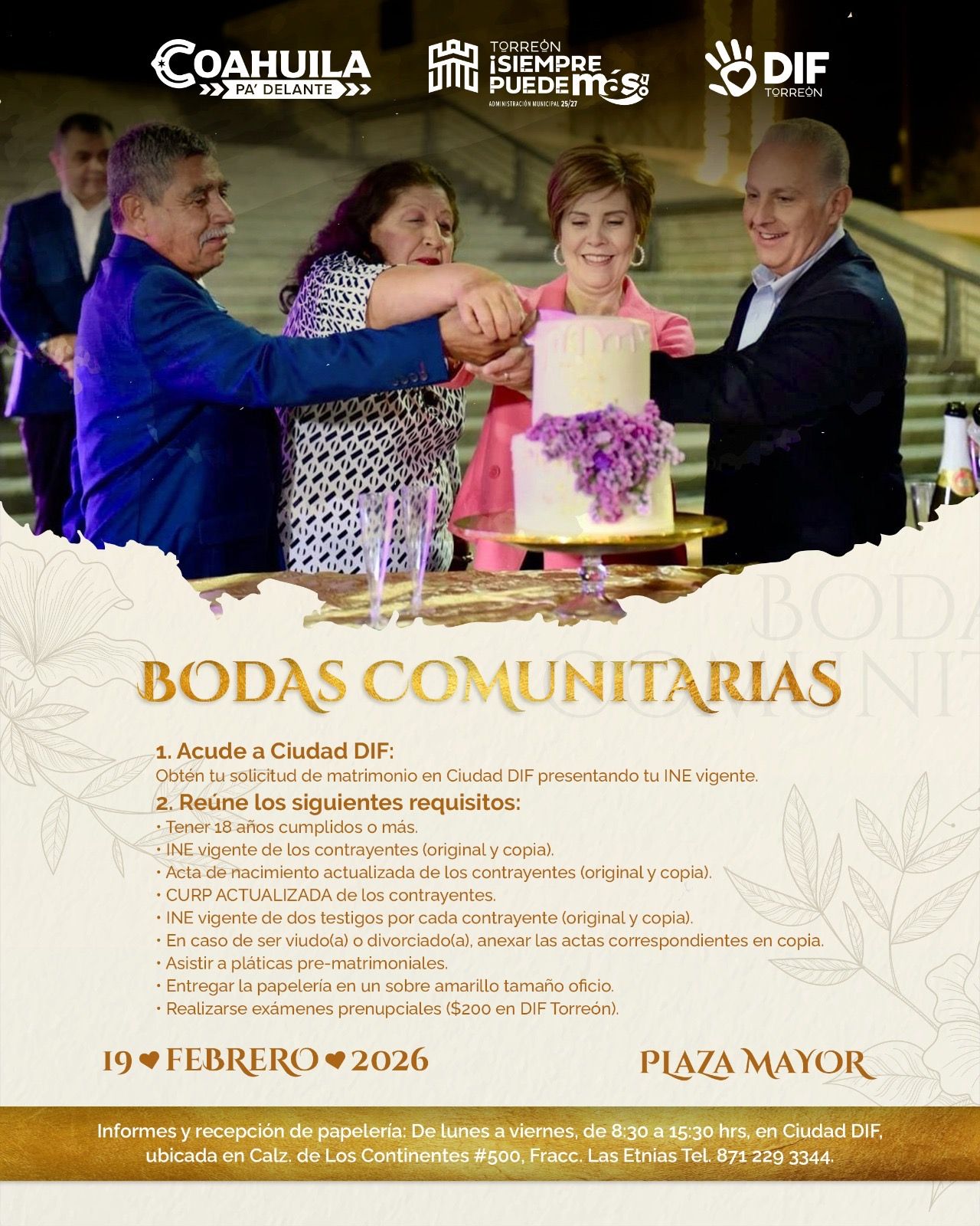 Continúa abierta la convocatoria para las Bodas Comunitarias 2026; cierra el 4 de febrero