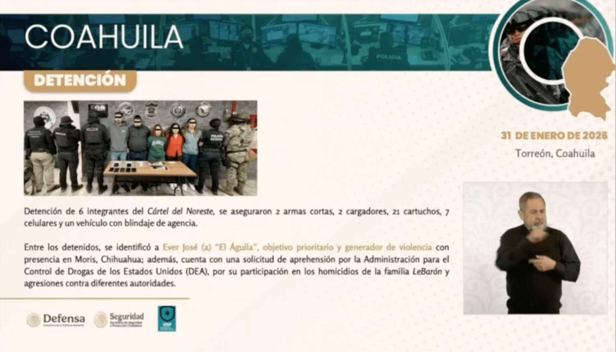 Reconoce Harfuch a Gobierno de Coahuila por acciones coordinadas